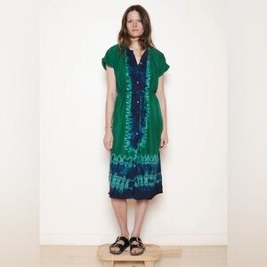 Raquel Allegra Hand Dyed Silk Twill Marceline Dress with Pockets, Size S, NWOT